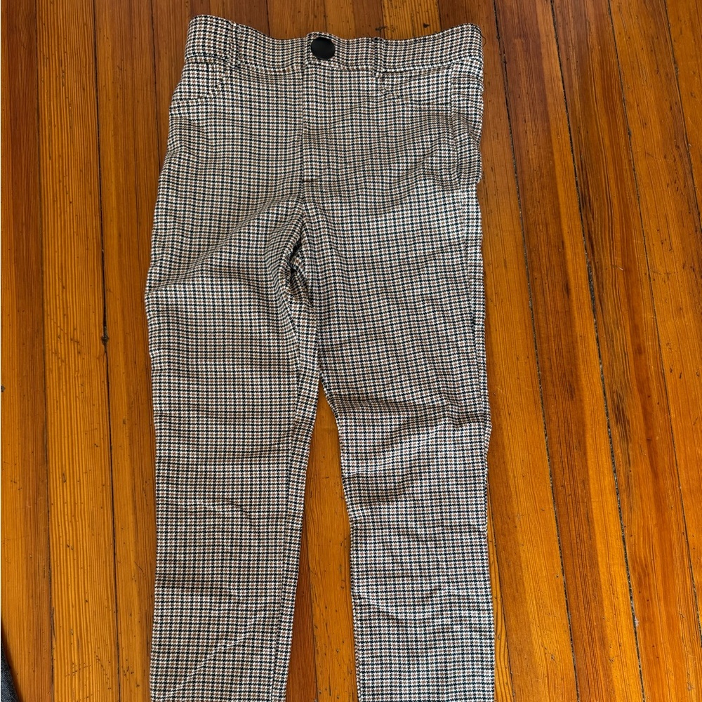 Zara Black and White Leggings with Checkered Pattern